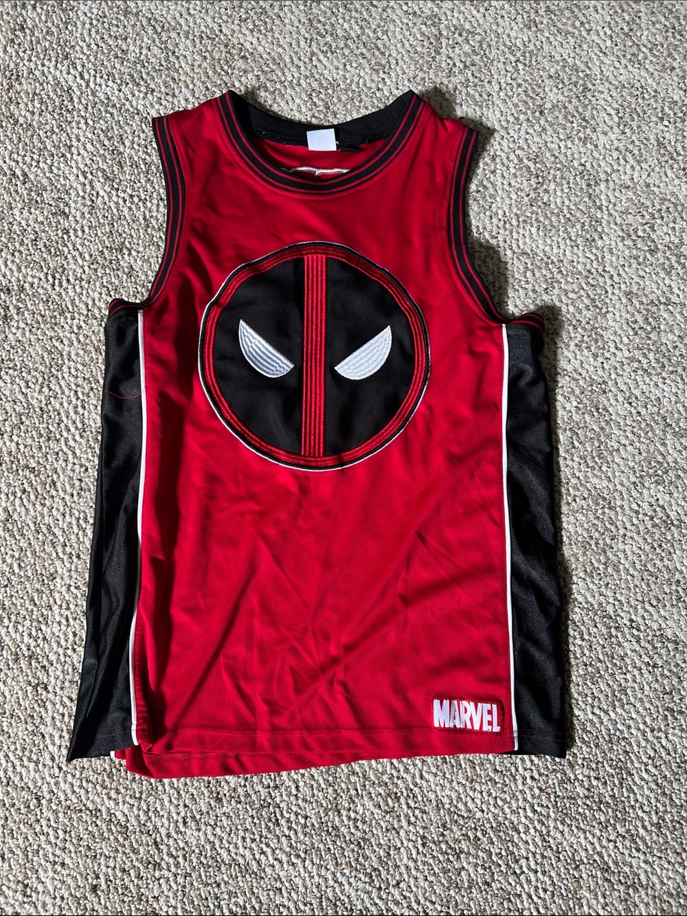 Marvel Red and Black Deadpool Basketball Tank
